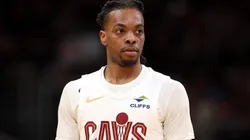 Darius Garland #10 of the Cleveland Cavaliers looks on during the first quarter of the game against the Boston Celtics at TD Garden.