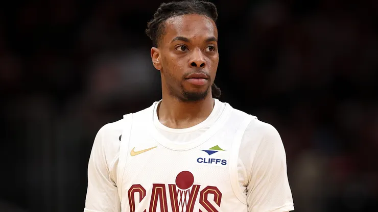 Darius Garland #10 of the Cleveland Cavaliers looks on during the first quarter of the game against the Boston Celtics at TD Garden.