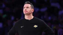 Head coach JJ Redick of the Los Angeles Lakers looks on in the second half against the Phoenix Suns at Crypto.com Arena on March 16, 2025 in Los Angeles, California.