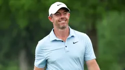Rory McIlroy of Northern Ireland reacts to a birdie on the on the 15th hole on day three of the Zurich Classic of New Orleans on April 26, 2025.