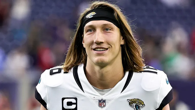 Trevor Lawrence #16 of the Jacksonville Jaguars runs off the field after the game against the Houston Texans at NRG Stadium on January 01, 2023 in Houston, Texas.