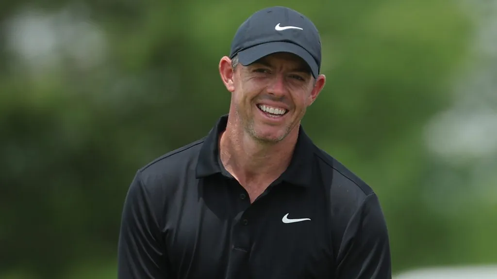 Rory McIlroy of Northern Ireland watches on the ninth green on day one of the Zurich Classic of New Orleans on April 24, 2025. (Source: Jonathan Bachman/Getty Images)
