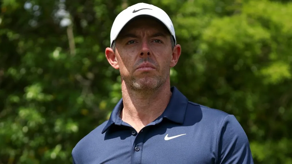 Rory McIlroy of Northern Ireland walks on the 11th hole on day two of the Zurich Classic of New Orleans on April 25, 2025. (Source: Chris Graythen/Getty Images)