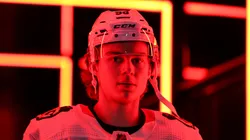 Connor Bedard #98 of the Chicago Blackhawks makes his way to the locker room after warmups before the game against the Seattle Kraken at Climate Pledge Arena on December 14, 2023 in Seattle, Washington.