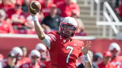 Cam Rising #7 of the Utah Utes throws a pass against the Washington State Cougars during their game September 25, 2021 at Rice Eccles Stadium in Salt Lake City, Utah.
