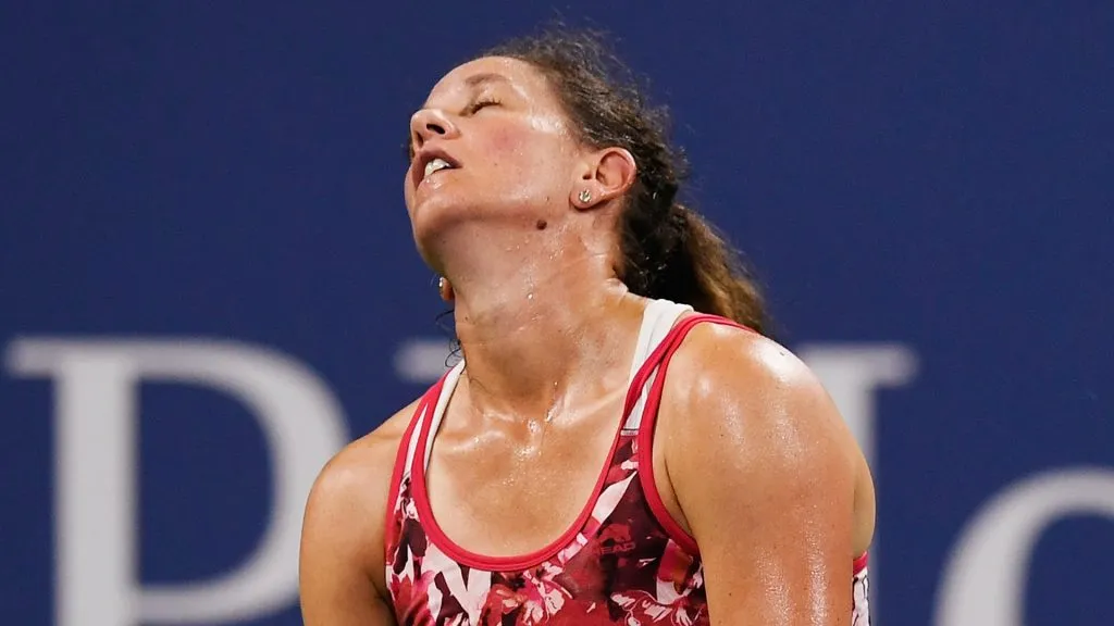 Patty Schnyder reacts during the 2018 US Open (Sarah Stier/Getty Images)