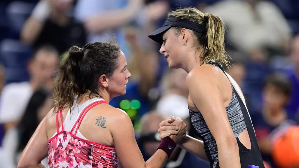Patty Schnyder and Maria Sharapova (Steven Ryan/Getty Images