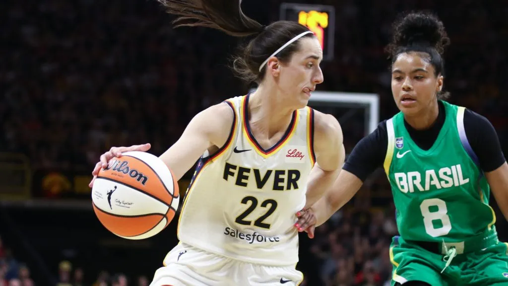 Caitlin Clark during the preseason match against Brazil (Getty Images)