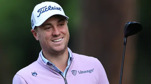 Justin Thomas of the United States in action during the Pro Am event prior to the RBC Heritage at Harbour Town Golf Links on April 12, 2023.