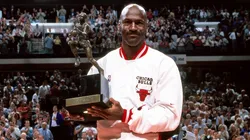 Michael Jordan with his fifth MVP award.