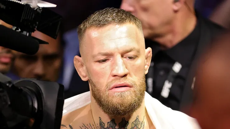 Conor McGregor of Ireland walks through the arena before his lightweight bought against Dustin Poirier during UFC 264: Poirier v McGregor 3