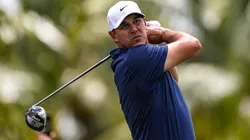 Captain Brooks Koepka of Smash GC hits his shot from the second tee during Day Three of LIV Golf Miami at Trump National Doral Miami on April 06, 2025.