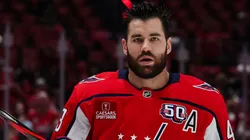 Tom Wilson #43 of the Washington Capitals skates in the 2025 Stanley Cup Playoffs.