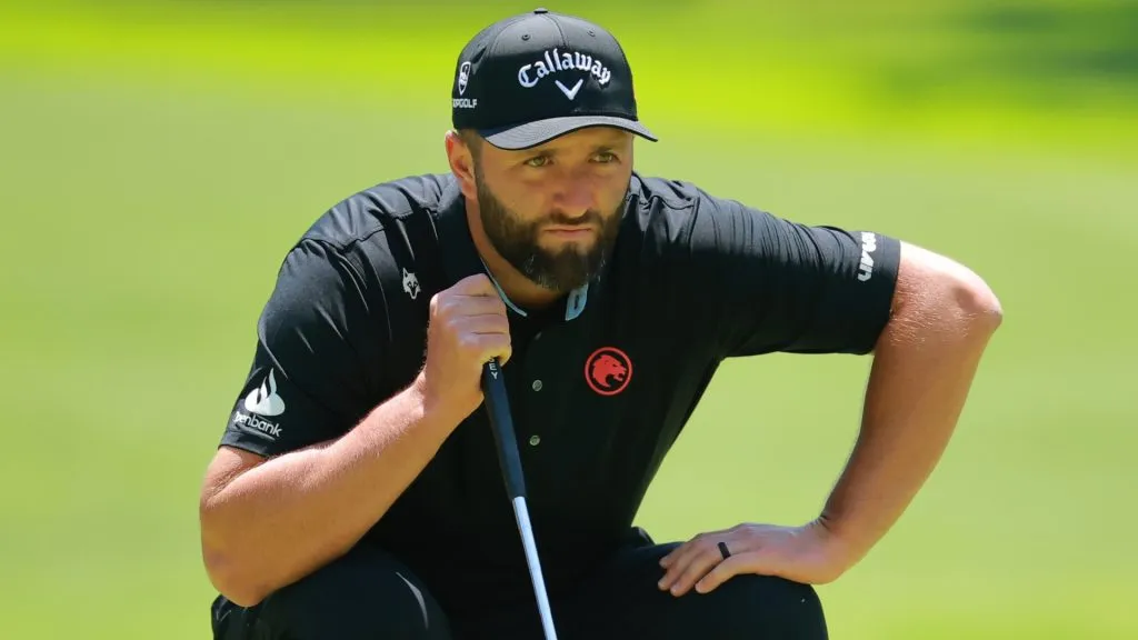 Jon Rahm of Legion XIII lines up a putt on the 6th green during day three of LIV Golf Mexico City at Club de Golf Chapultepec on April 27, 2025. (Source: Hector Vivas/Getty Images)
