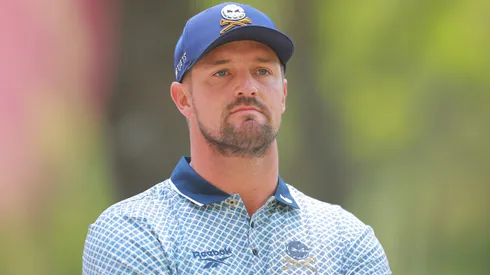 Bryson DeChambeau of Crushers GC looks on during day two of LIV Golf Mexico City at Club de Golf Chapultepec on April 26, 2025.