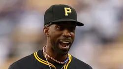Andrew McCutchen before a game vs the Dodgers on April 25, 2025 in Los Angeles.