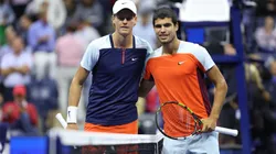 Jannik Sinner and Carlos Alcaraz during the 2022 US Open.