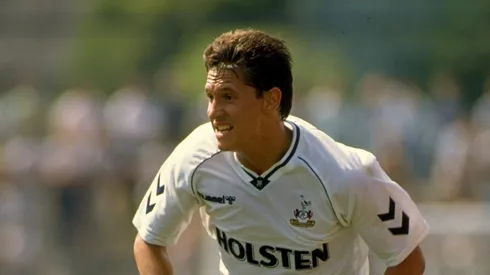 Gary Lineker of Tottenham Hotspur in action during a Division one match played at White Hart Lane in London, England.