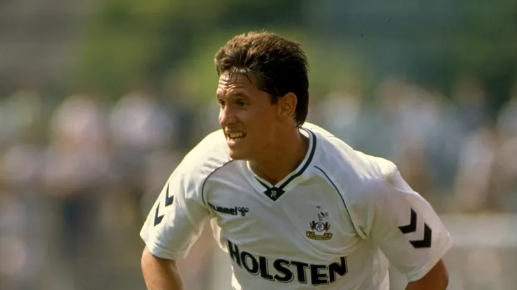 Gary Lineker of Tottenham Hotspur in action during a Division one match played at White Hart Lane in London, England.