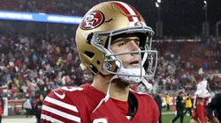Brock Purdy #13 of the San Francisco 49ers walks off the field after being defeated by the Los Angeles Rams in the game at Levi's Stadium on December 12, 2024 in Santa Clara, California.