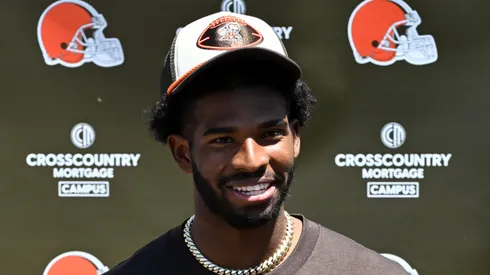 Shedeur Sanders during the Browns rookie minicamp