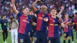 Fermin Lopez, Lamine Yamal and Gavi of FC Barcelona celebrates after the teams 4-3 victory over Real Madrid