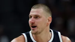 Nikola Jokic #15 of the Denver Nuggets reacts against the Oklahoma City Thunder during the fourth quarter in Game Four of the Western Conference