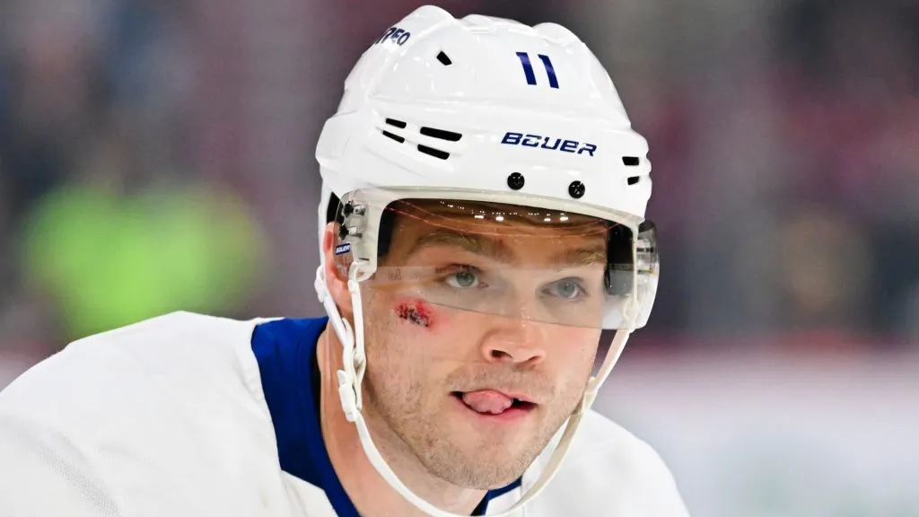 Max Domi #11 of the Toronto Maple Leafs skates during the third period against the Montreal Canadiens at the Bell Centre on October 9, 2024 in Montreal, Quebec, Canada. The Montreal Canadiens defeated the Toronto Maple Leafs 1-0.