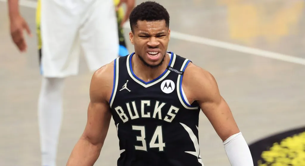 Giannis playing for Milwaukee Bucks