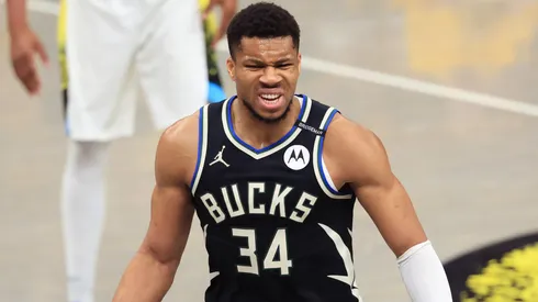 Giannis Antetokounmpo #34 of the Milwaukee Bucks
