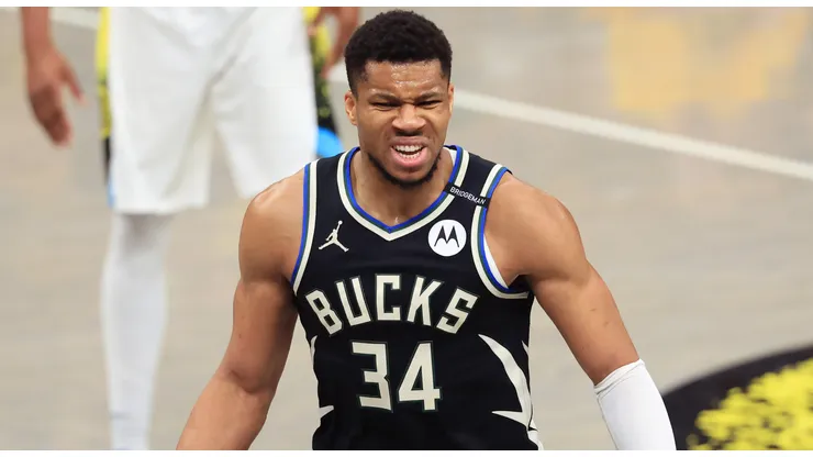 Giannis Antetokounmpo #34 of the Milwaukee Bucks
