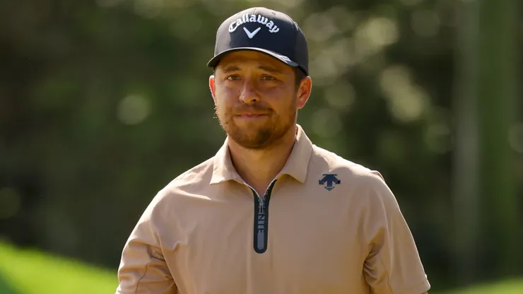 Xander Schauffele of the United States reacts on the tenth green during the final round of THE PLAYERS Championship at TPC Sawgrass on March 17, 2024.