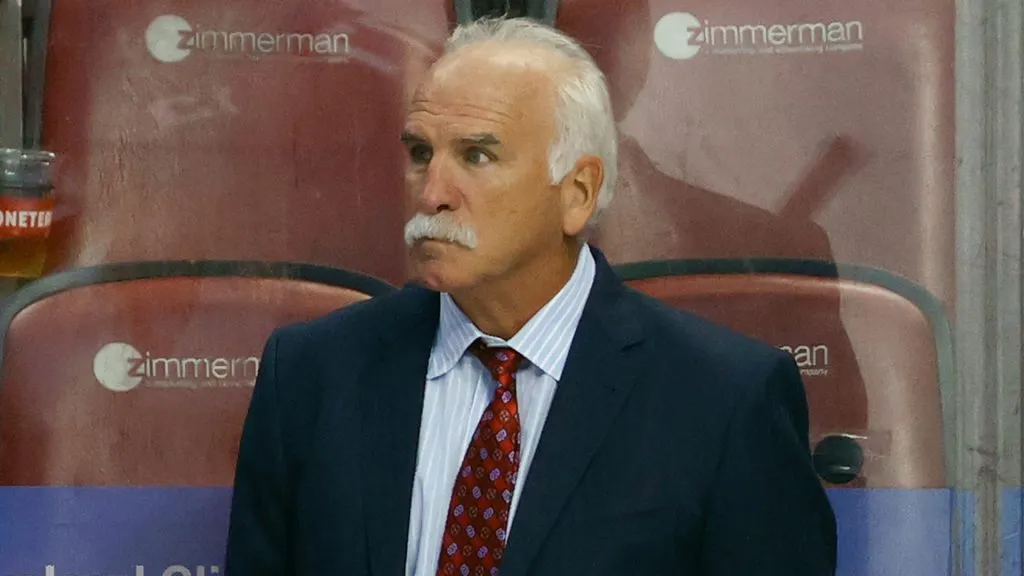 Head coach Joel Quenneville of the Florida Panthers looks on during third period action against the New York Islanders at the FLA Live Arena on October 16, 2021. (Source: Joel Auerbach/Getty Images)