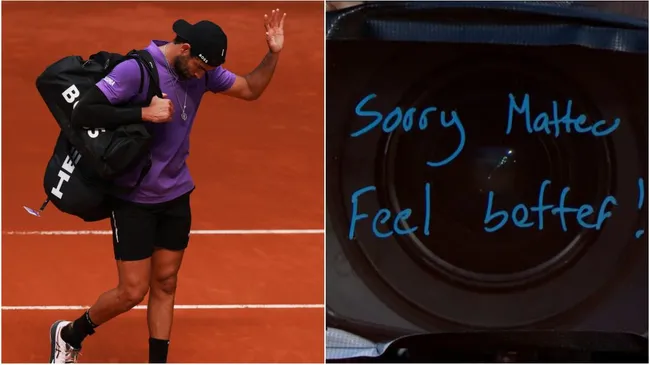 Matteo Berrettini had to retire during his match against Casper Ruud (Clive Brunskill/Getty Images/SkySports)