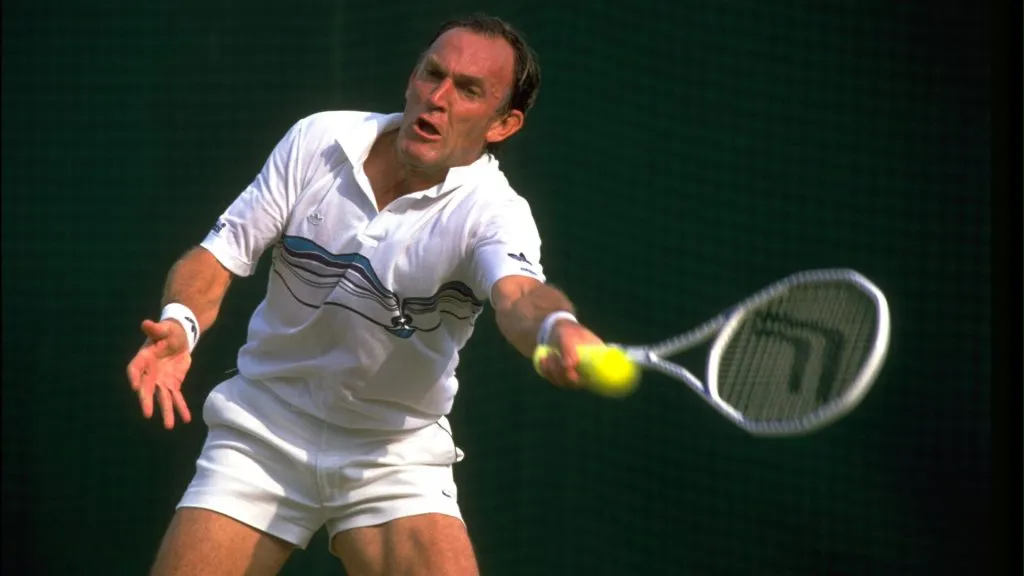 Tony Roche playing in Wimbledon Veterans 1988 (Getty Images)