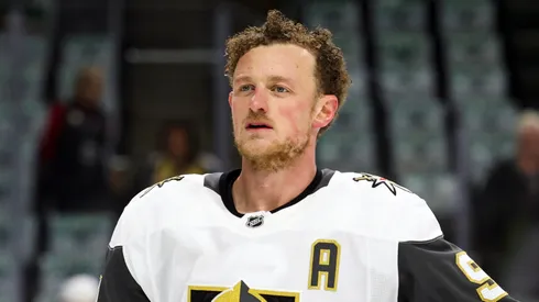 Jack Eichel at Xcel Energy Center on May 01, 2025 in St Paul, Minnesota.