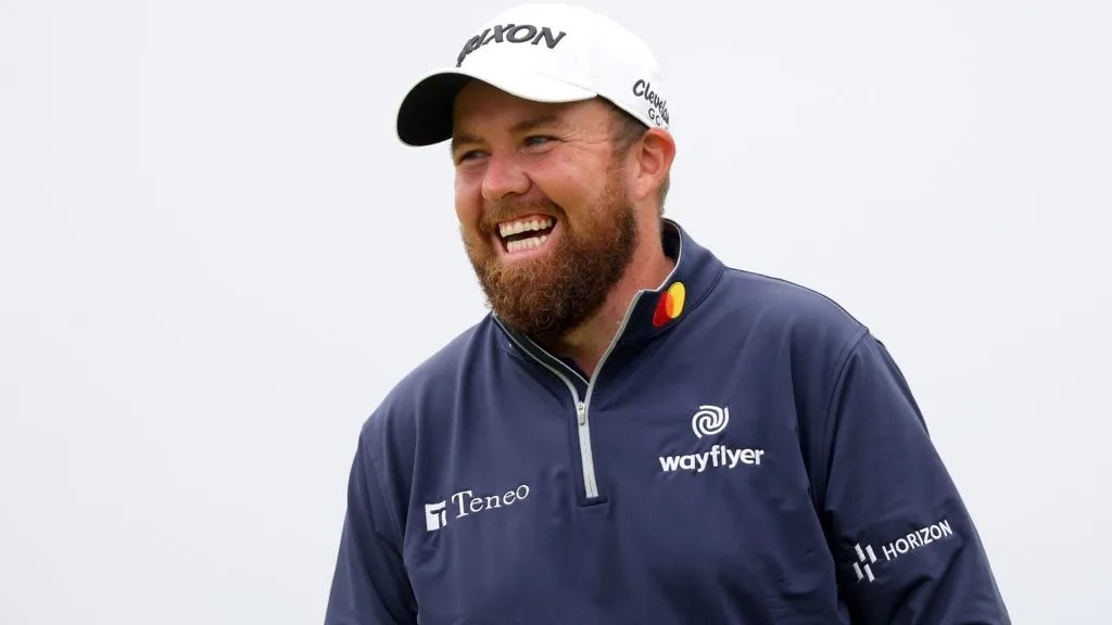 Shane Lowry of Ireland reacts during a practice round prior to The 151st Open at Royal Liverpool Golf Club on July 18, 2023. (Source: Andrew Redington/Getty Images)