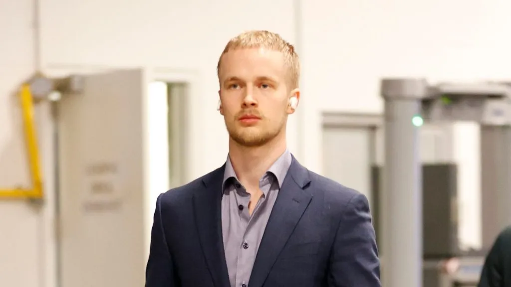 Elias Pettersson #40 of the Vancouver Canucks arrives before the game against the Seattle Kraken at Climate Pledge Arena on January 25, 2023 in Seattle, Washington.