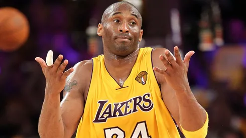 Kobe Bryant #24 of the Los Angeles Lakers reacts in the second period while taking on the Boston Celtics in Game Six of the 2010 NBA Finals at Staples Center on June 15, 2010 in Los Angeles, California.