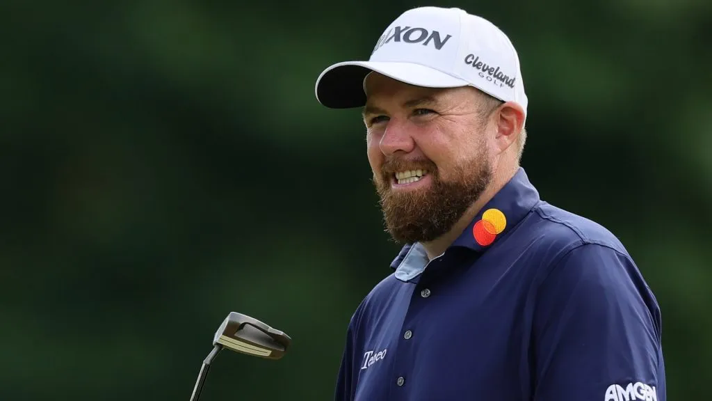 Shane Lowry of Ireland looks on while playing the 15th hole prior to the PGA Championship at Quail Hollow Country Club on May 14, 2025. (Source: Alex Slitz/Getty Images)