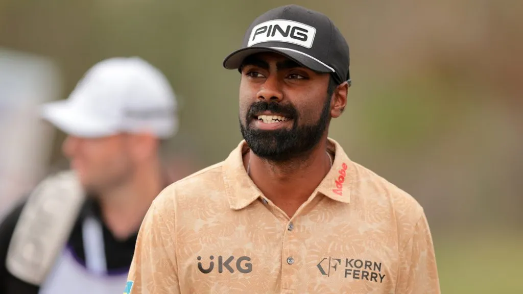 Sahith Theegala of the United States walks to the second tee during the second round of the Grant Thornton Invitational 2024 at Tiburon Golf Club on December 14, 2024. (Source: Sam Navarro/Getty Images)