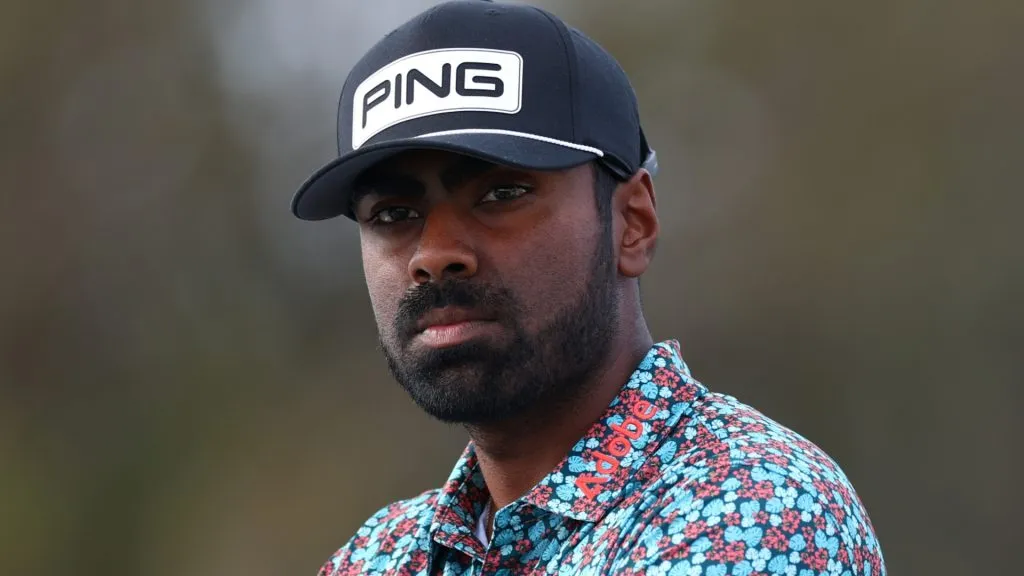 Sahith Theegala of the United States stands on the tenth hole during the third round of The Sentry 2025 at Plantation Course at Kapalua Golf Club on January 04, 2025. (Source: Maddie Meyer/Getty Images)