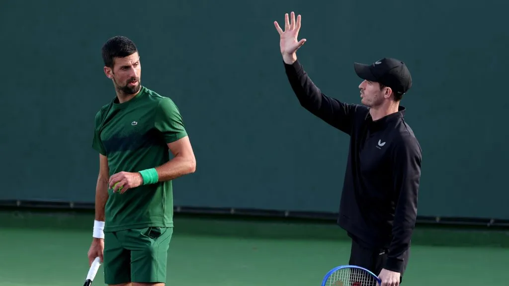 Andy Murray and Novak Djokovic practice in Miami (Getty Images)