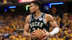 Giannis Antetokounmpo #34 of the Milwaukee Bucks.