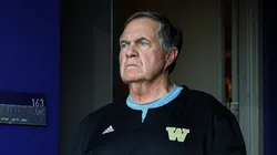 Bill Belichick, former NFL coach, looks on during the game between the Washington Huskies and the Michigan Wolverines at Husky Stadium on October 05, 2024 in Seattle, Washington.