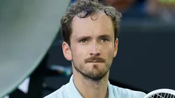 Daniil Medvedev applauds fans after winning against Kasidit Samrej of Thailand in the first round of Australian Open.