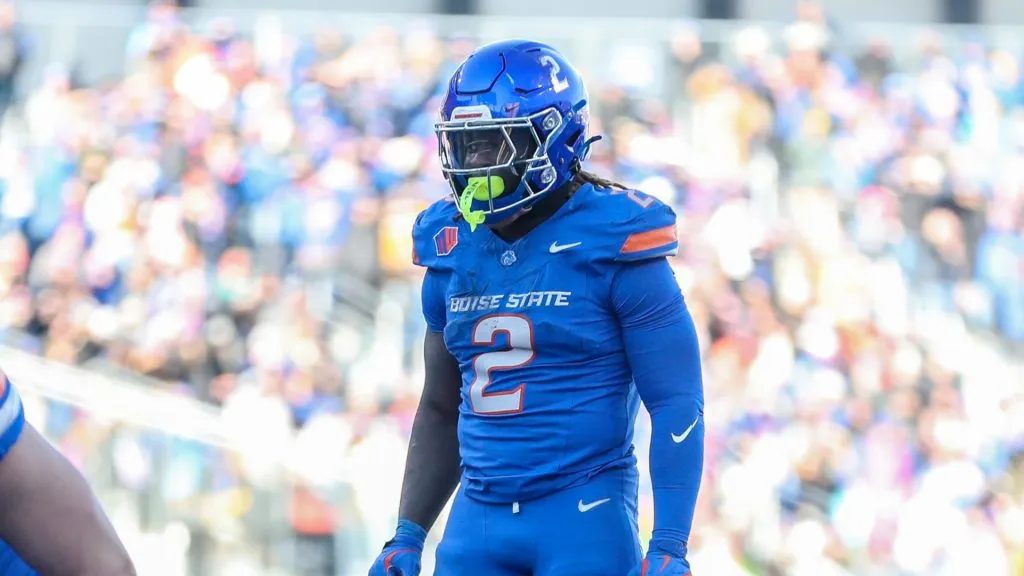 Running back Ashton Jeanty #2 of the Boise State Broncos stands ready for the start of the play during the second half against the Oregon State Beavers at Albertsons Stadium on November 29, 2024 in Boise, Idaho.