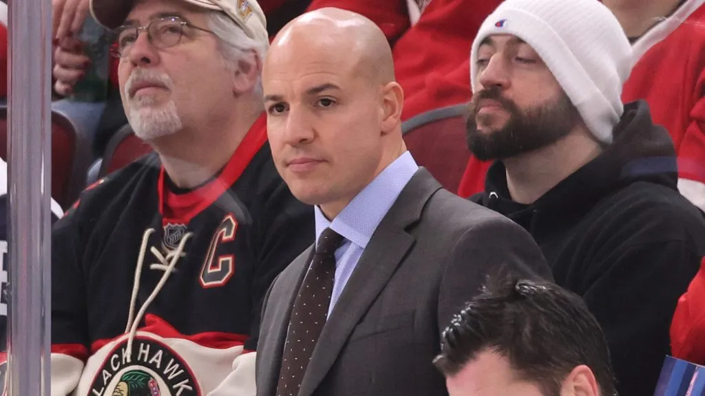 Head coach Spencer Carbery of the Washington Capitals looks on against the Chicago Blackhawks during the second period at the United Center on December 17, 2024. (Source: Michael Reaves/Getty Images)