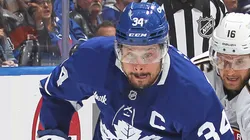 Auston Matthews #34 of the Toronto Maple Leafs skates during the second period in Game Five of the Second Round of the 2025 Stanley Cup Playoffs.