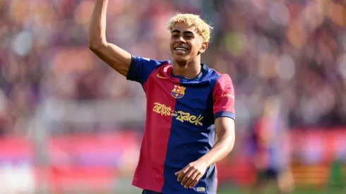 Lamine Yamal playing for Barcelona